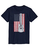 Airwaves Men's American Flag Guitar Short Sleeve T-Shirt