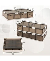 2-Pack Stackable Storage Bins with Rolling Wheels – Plastic Storage Containers for Home, Office, or Basement