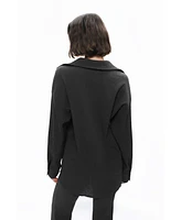 Nocturne Women's Crumpled Fabric Draped Shirt