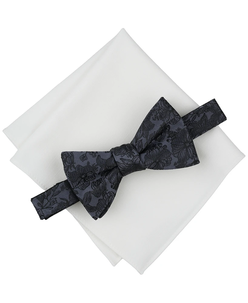 Bar Iii Men's Floral Bow Tie & Solid Pocket Square Set, Exclusively at Macy's