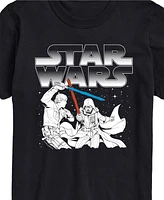 Airwaves Men's Star Wars Luke Darth Fight Short Sleeve T-Shirt