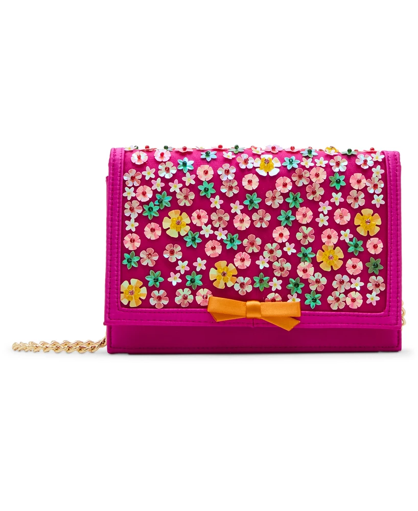 Betsey Johnson Confetti Floral Sparkler Small Crossbody Bag