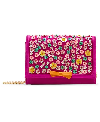 Betsey Johnson Confetti Floral Sparkler Small Crossbody Bag