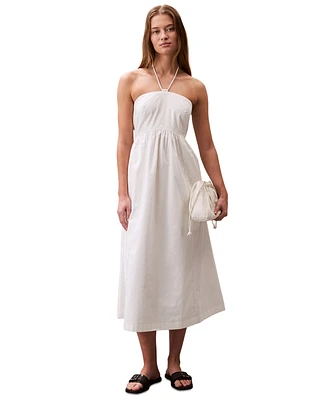 Calvin Klein Jeans Women's Cotton Twill Halter Dress
