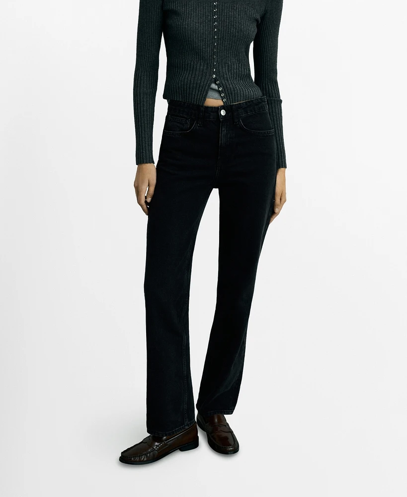 Mango Women's Matilda Medium-Rise Straight-Fit Jeans