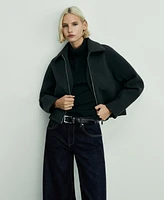 Mango Women's Low-Rise Wide Leg Jeans