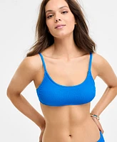 Salt + Cove Juniors' Rib Scrunch Scoop-Neck Bralette Bikini Top