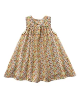 Blueberi Boulevard Baby Girls Floral Print Tent Dress and Straw Hat Set