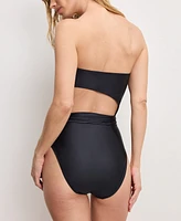 Good American Women's Cutout Tied Bandeau One-Piece Swimsuit
