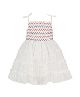 Blueberi Boulevard Baby Girls Smocked Embroidered Sundress