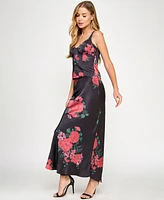 Seni & Cade Juniors' 2-Pc. Floral-Print Corset Gown Set