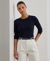 Lauren Ralph Cotton-Blend Long-Sleeve Top