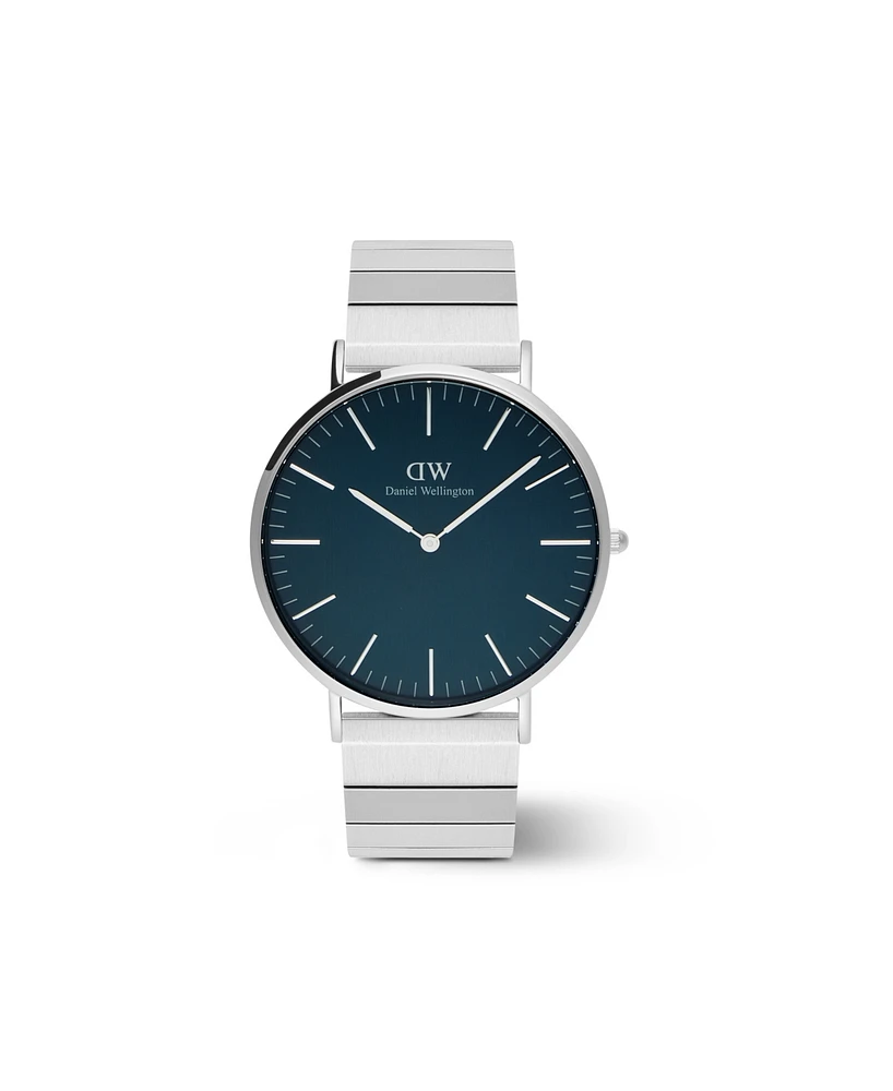 Daniel Wellington Unisex Analog Silver-Tone Stainless Steel Watch, 40mm
