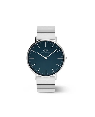 Daniel Wellington Unisex Analog Silver-Tone Stainless Steel Watch, 40mm