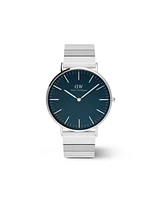 Daniel Wellington Unisex Analog Silver-Tone Stainless Steel Watch, 40mm