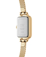 Daniel Wellington Unisex Analog Gold-Tone Stainless Steel Mesh Watch, 15mm