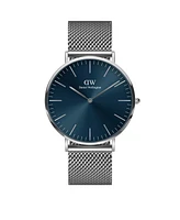 Daniel Wellington Unisex Analog Silver-Tone Stainless Steel Mesh Watch, 40mm