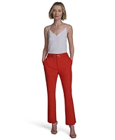 Halston Women's Low-Rise Straight-Leg Hardware Pants
