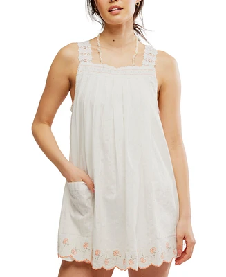 Free People Women's Latecia Embroidered Cotton Mini Dress