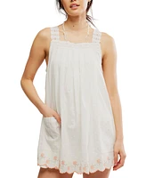 Free People Women's Latecia Embroidered Cotton Mini Dress