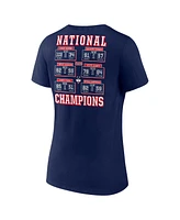 Fanatics Women's Navy UConn Huskies 2025 Ncaa Basketball National Champions Schedule V-Neck T-Shirt