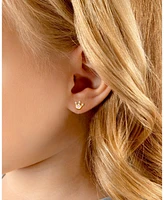 Tiny Blessings Children's 14K Gold Princess at Heart Studs Girls' Screw Back Earrings