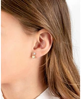 Tiny Blessings Children's 14K Gold Dangling Modern Heart Drop Girls' Screw Back Earrings