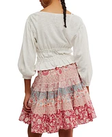 Free People Women's Lets Go Linen Cotton Blouse