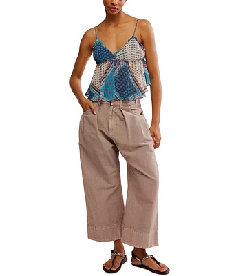 Free People Women's Alix Printed V-Neck Sleeveless Top