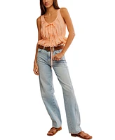 Free People Women's Alana Lace-Trim Cotton Sleeveless Top