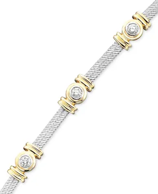 Diamond Bracelet (1 ct. t.w.) in 14k White & Yellow Gold - Two