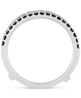 Black & White Diamond Guard Ring (1 ct. t.w.) in 14k White Gold