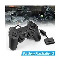Wired Dual Vibration Game Controller for Sony PlayStation 2 – Ergonomic Design, 6FT Cable, High Precision Joysticks (Black)