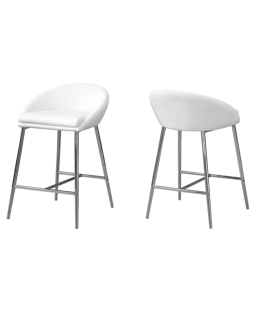 Stylish Set of Two Metal Bar Chairs with Low Back Support