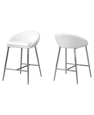 Stylish Set of Two Metal Bar Chairs with Low Back Support