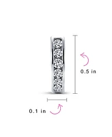 Bling Jewelry Set of 2 Tiny Multi Color Cubic Zirconia Cz Hoop Earrings Sterling Silver