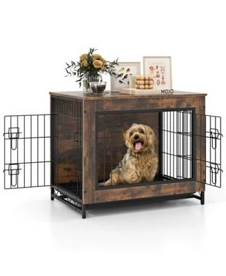 Double Lockable Doors Dog Crate Furniture With Removable Pull Out Tray X2013 Elegant Practical Pet Crate