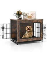 Double Lockable Doors Dog Crate Furniture With Removable Pull Out Tray X2013 Elegant Practical Pet Crate