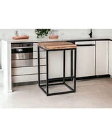 Counter Height Iron Bar Chair with Backless Design for Home or Bistro