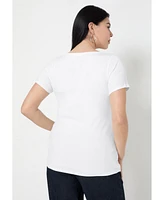 June + Vie Plus Ribbed Scoopneck Top