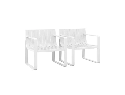 Patio Chairs Set of 2 with Curved Backrests and Seats