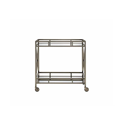 Multi-Function Metal Serving Cart – Rolling Bar Cart with Ample Storage