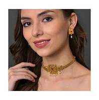 Sohi Women's Gold Plated Designer Stone Jewellery Set