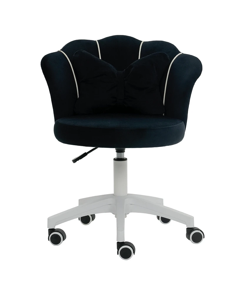 Dyhome Modern Velvet Task Chair 360 Swivel Adjustable Height Office
