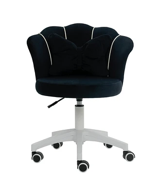 Dyhome Modern Velvet Task Chair 360 Swivel Adjustable Height Office