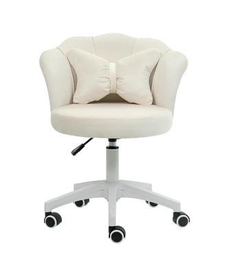 Dyhome Modern Velvet Task Chair 360 Swivel Adjustable Height Office