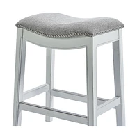 Upholstered And Solid Wood Backless Bar Height Bar Chair