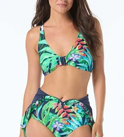 Beach House Sport Women's Emerge Long Sleeve Ruched Zip Front One Piece Swimsuit