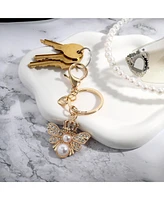 Juicy Couture Regal Bee Pearl Charm Keychain