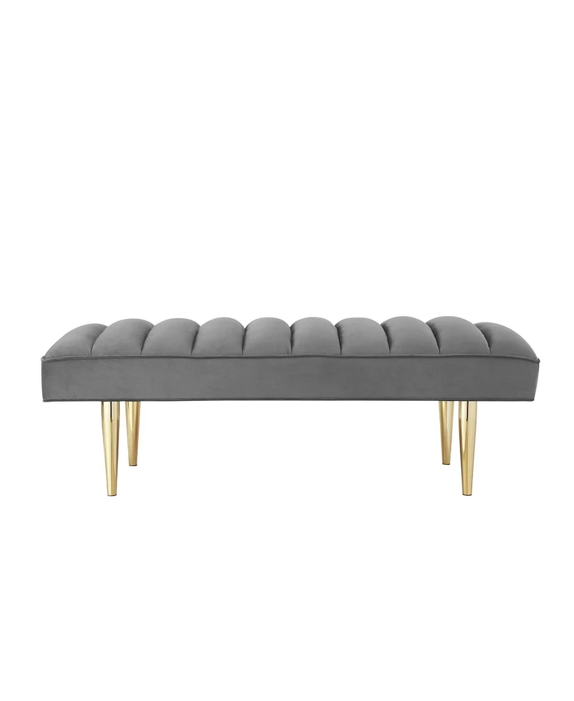 Upholstered Velvet Bench – Modern Accent Seating with Plush Cushion for Bedroom or Entryway